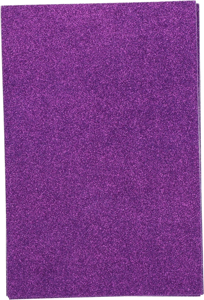 Glitter Eva Foam A4 W Glue #12 Purple Packet of 10pcs