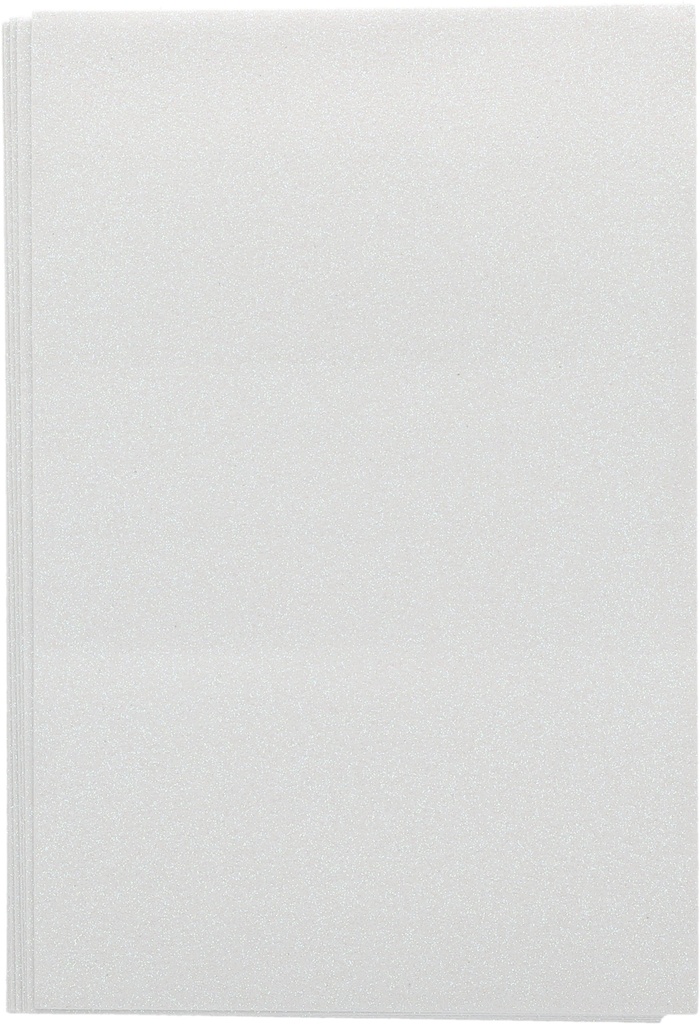 Glitter Eva Foam A4 W Glue #15 White Packet of 10pcs