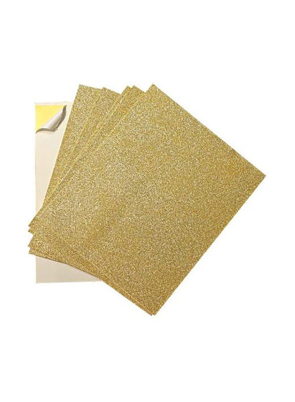 Glitter Eva Foam A4 W Glue #16 Yellow Packet of 10pcs