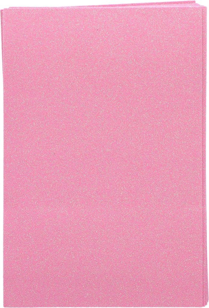 Glitter Eva Foam A4 W Glue #17 Pink Packet of 10pcs