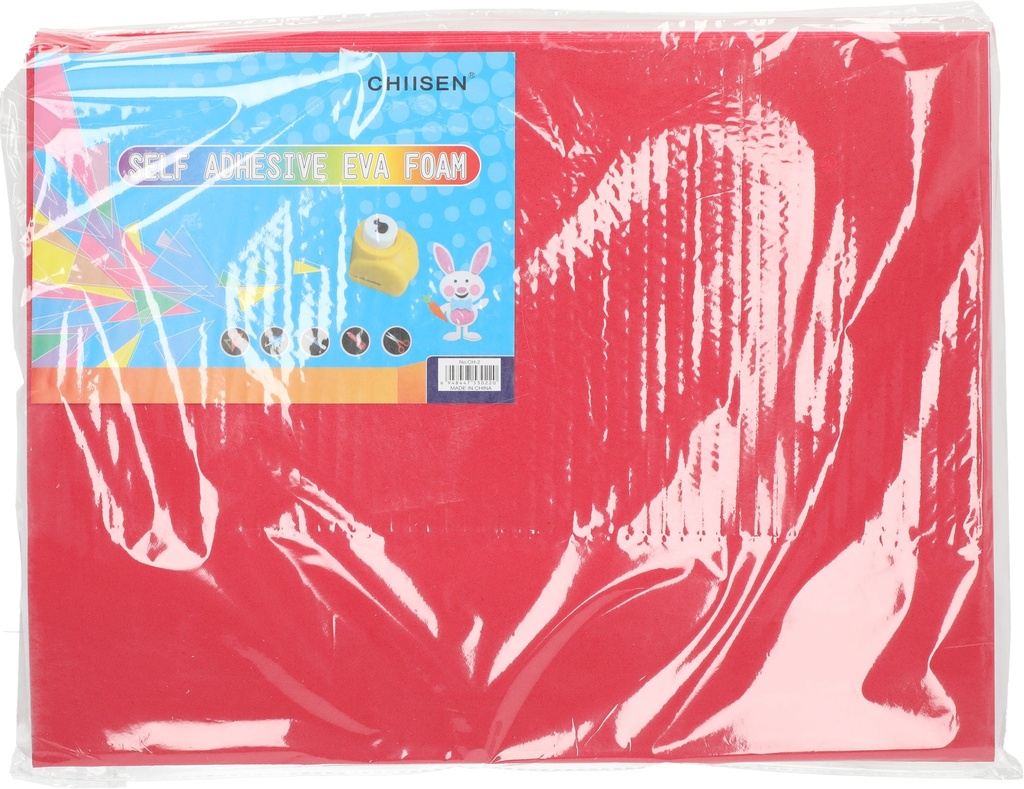 Glitter Eva Foam A3 W Glue #1 Red Packet of 10pcs