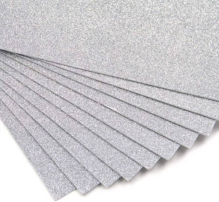 Glitter Eva Foam A3 W Glue #15 White Packet of 10pcs