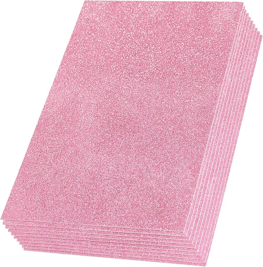 Glitter Eva Foam A3 W Glue #17 Pink Packet of 10pcs