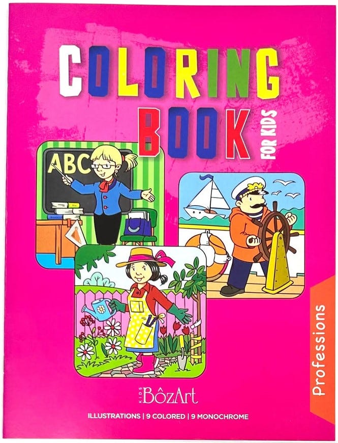 Color Drawing Books, 100gsm, 16page, 21x28cm, Professions Thems