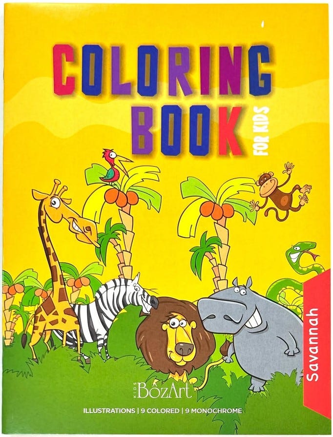 Color Drawing Books, 100gsm, 16page, 21x28cm, Savannah Thems