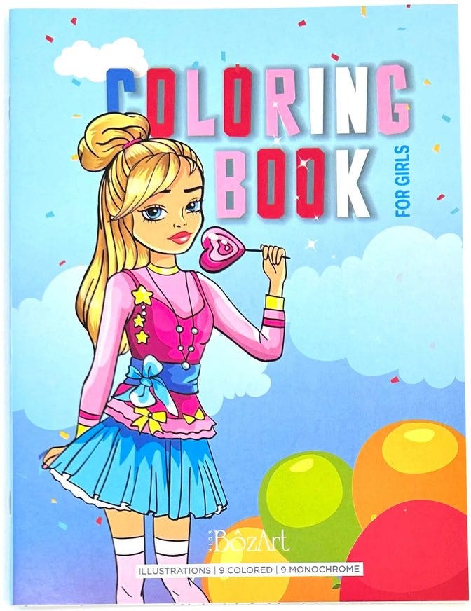 Bozart Girls Coloring Bk 100g 16p. 21x28cm GIRLS