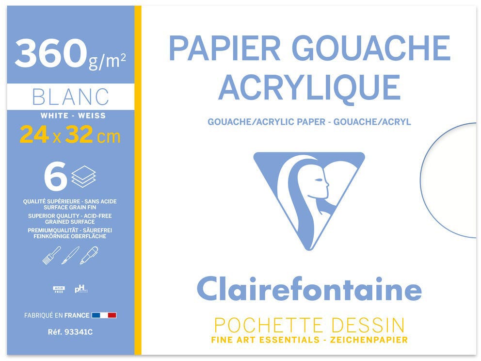 Gouache & Acrylic Pouch 24X32Cm 6Sh 360G