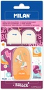 Blister pack eraser with pencil sharpener CAPSULE Roller special series + 2 spare erasers
