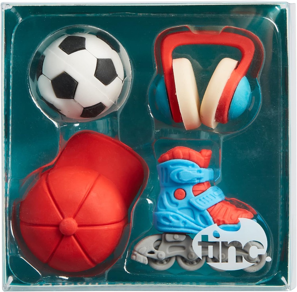 Set of 4 boys erasers