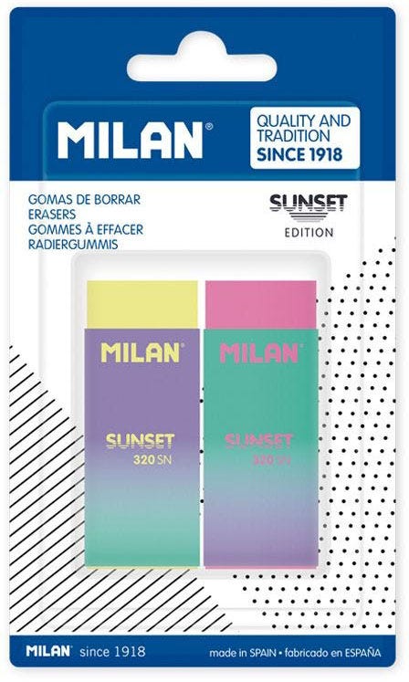 Eraser 2 NataÂ® 320, Sunset Series, Blister Pack