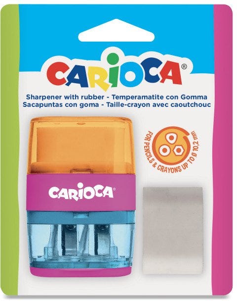 Carioca Sharpener 2 Hole With Eraser Bl. 1Pc