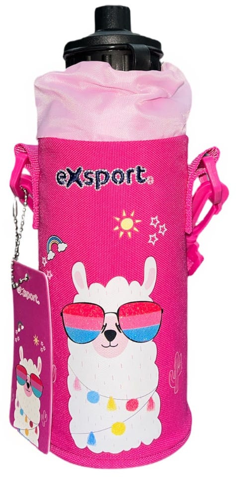 Water Bottle BPA W/ Shoulder Strap Kids Collection - Lama