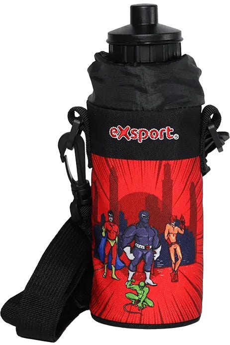 Water Bottle BPA W/ Shoulder Strap Kids - Super-Hero -Exsport