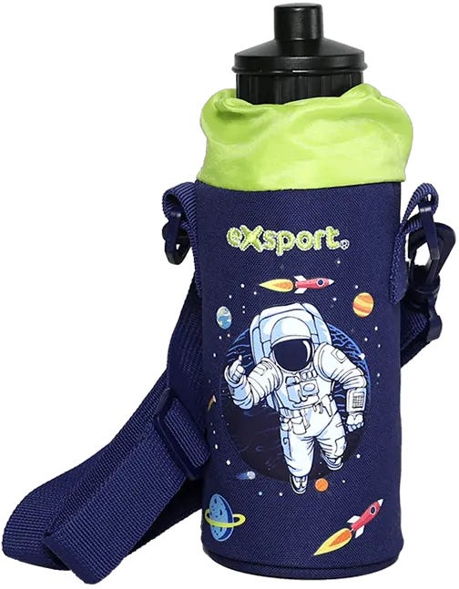 Water Bottle BPA W/ Shoulder Strap Kids - Spaceman -Exsport