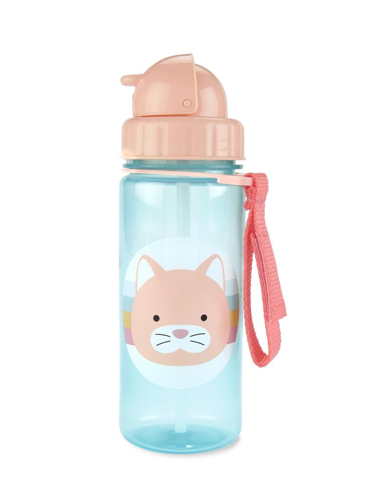 Zoo Straw Bottle - 13 Oz - Cat