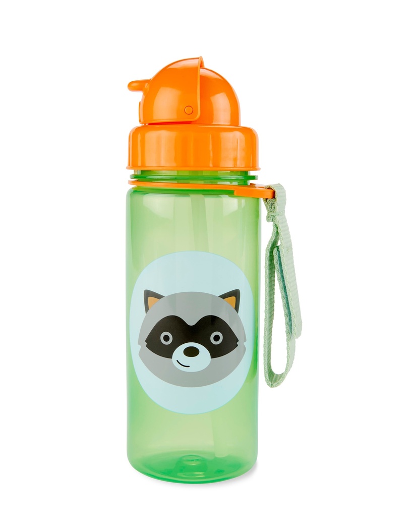 Zoo Straw Bottle - 13 Oz - Raccoon