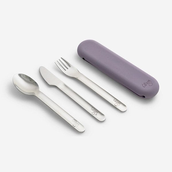 Stainless Steel Cutlery Set - Purple + Case