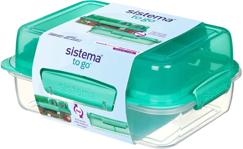 Lunch Box 1.8L Rectangle TO GO- Minty Teal