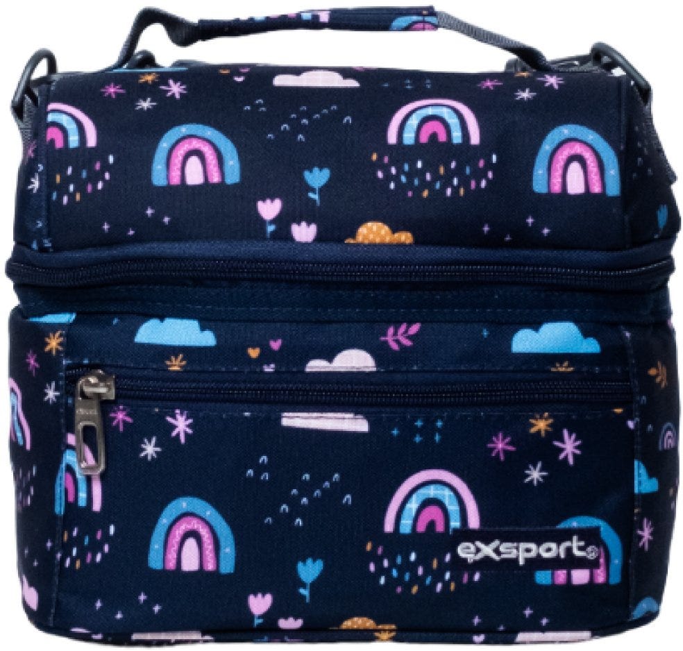 Exsport Printed 1 Thermal Lunch Bag Top Opening + Front Zipper