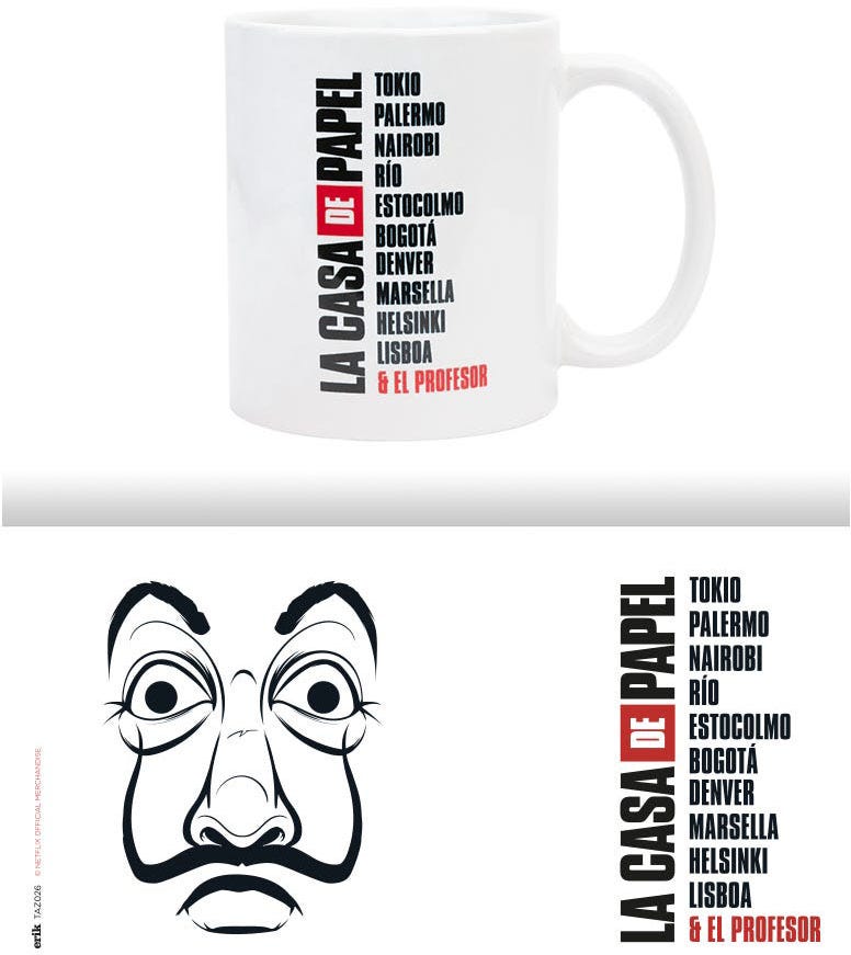 Mug La Casa De Papel MÃ¡scara 330Ml