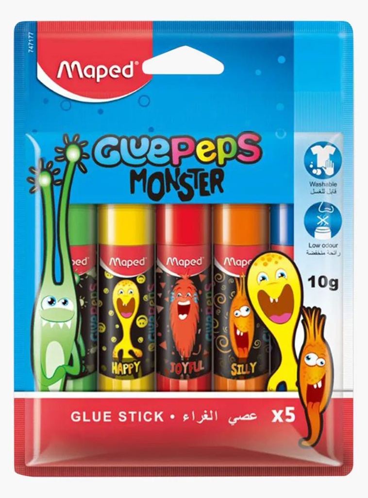 Glue Stick 10G Set Of 5 Maped Monster
