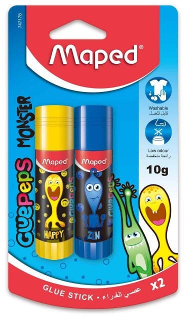 Glue Stick 10G Set Of 2 Maped Monster