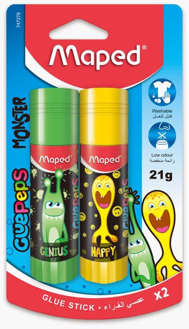 Glue Stick 21G Set Of 2 Maped Monster