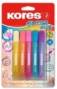 Glitter Glue Pastel 5 Colours 10,5ml (Yellow, Orange, Pink, Turqoise, Violet)