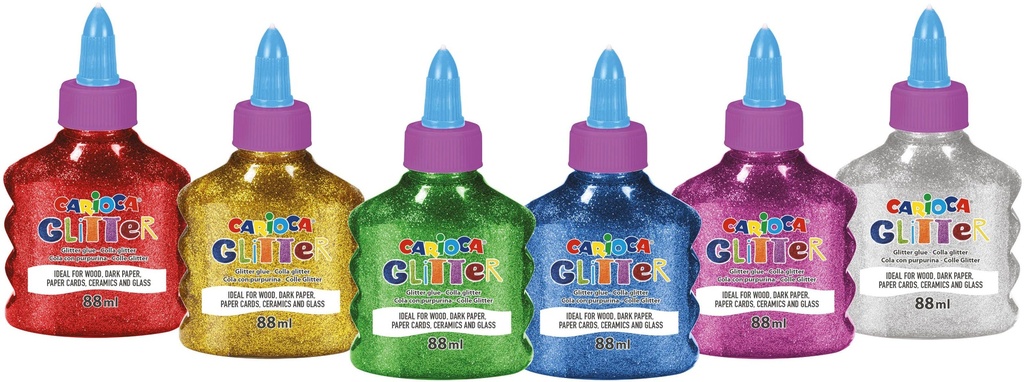 Glitter Glue Bottle 88Ml Red Carioca