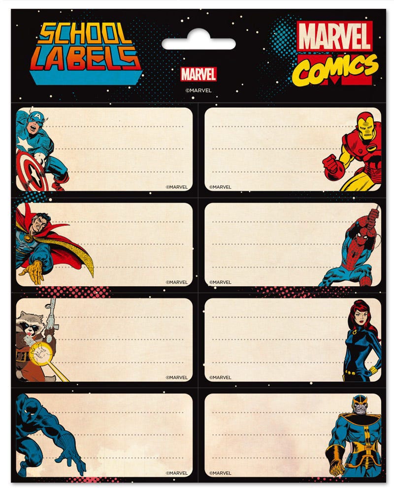 Self-Adhesive Labels Marvel Comics Avengers