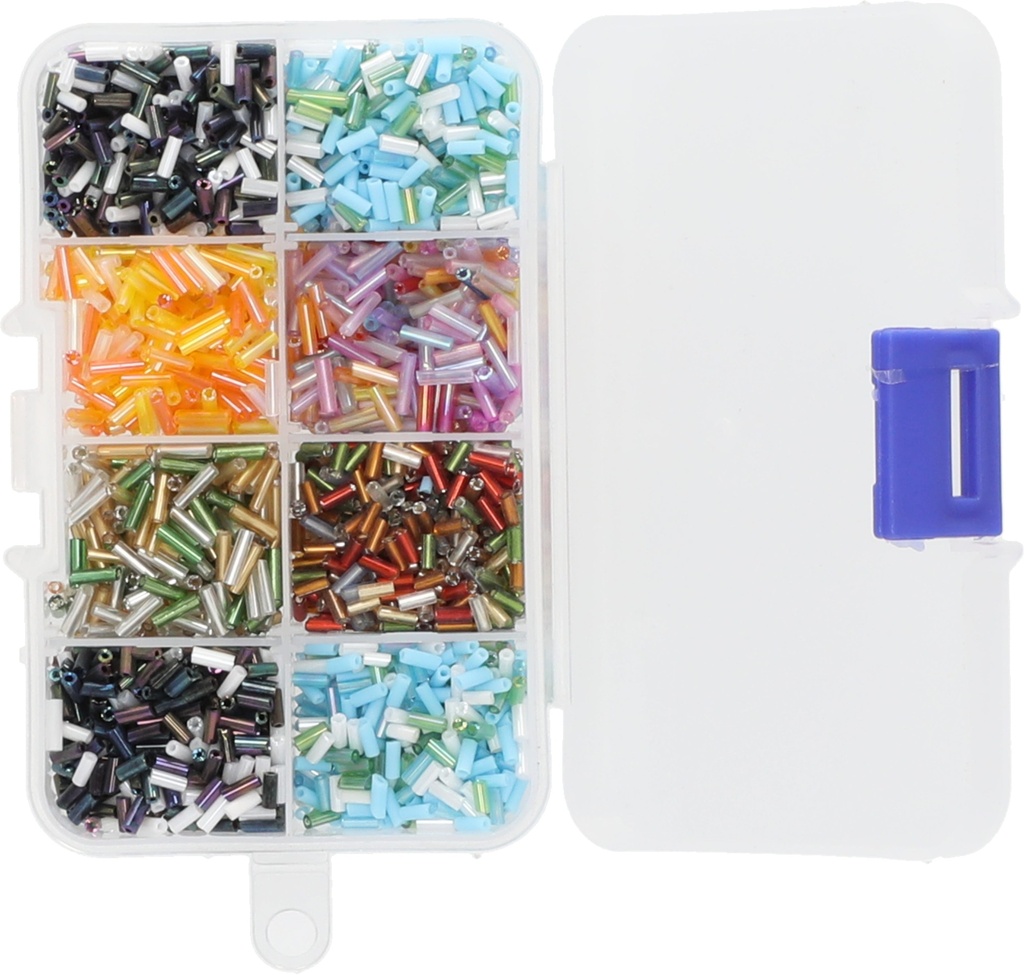 Beads Glass 6 Color Assorted in Organizer Box