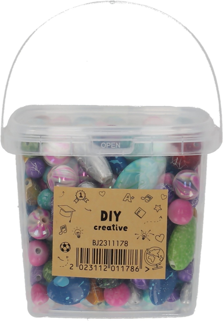 Barreled Beads DIY Bucket 250g Colorful