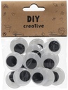 Googly Eyes Rounded, adhesive 25mm White/Black