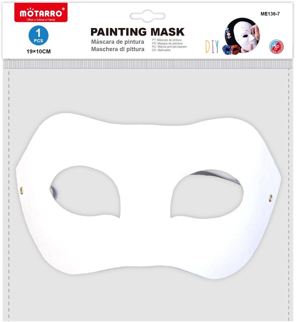 Mask for Kids Zorro Shape 19x10cm  White color