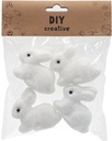 Foam Bunny Shape Set of 4pcs White