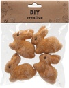 Foam Bunny Shape Set of 4pcs Brown