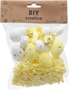 Foam egg Shape with Shredded paper Yellow