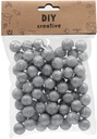 Polystyrene Gilttered Ball Shape 1.5CM Silver