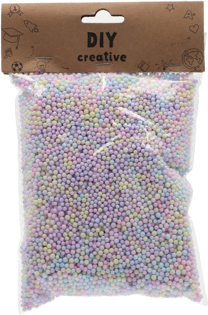 Polystyrene Mini Ball Set Different Sizes Ø1-4 mm Light Colorful