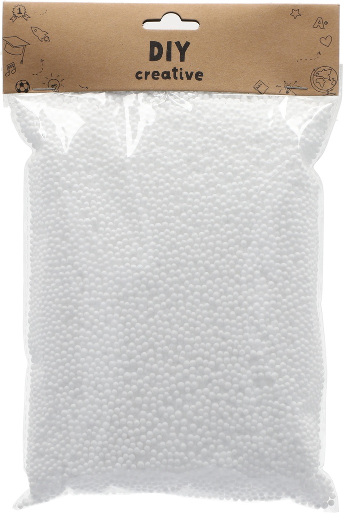 Polystyrene Mini Ball Set Different Sizes Ø1-3 mm White