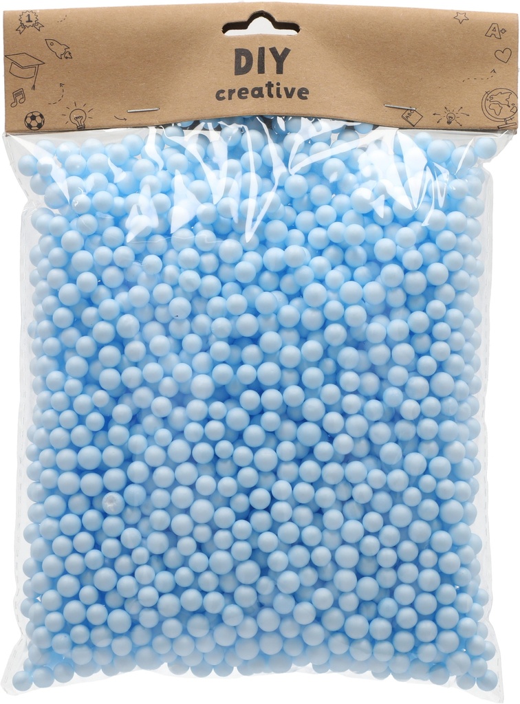 Polystyrene Mini Ball Set Different Sizes 0.7, 0.9 cm Blue