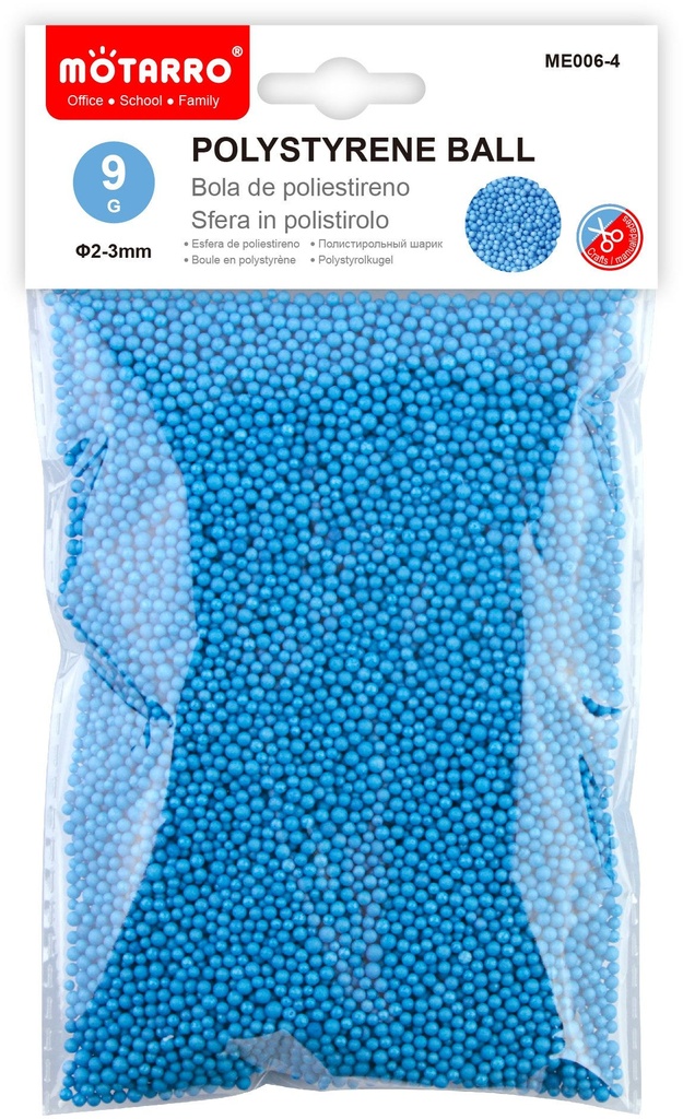 Polystyrene Mini Ball Set Different Sizes 2-3mm/9g Blue