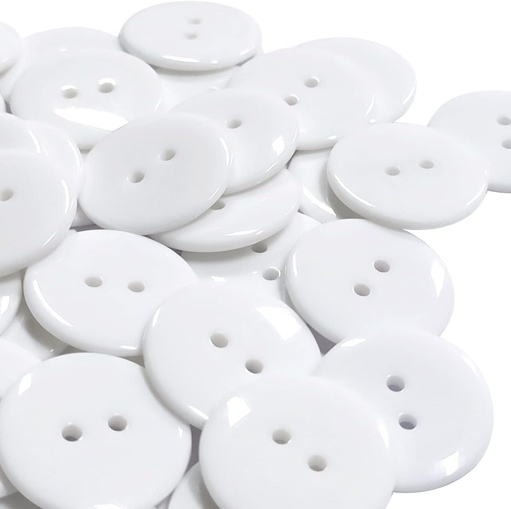 Buttons Craft 3x0.5cm White