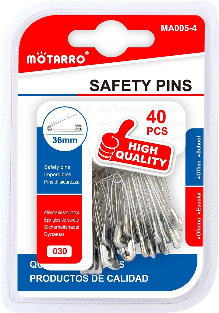 Safety Pins 0006-40/36mm 40pcs Silver