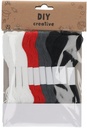 Cotton String Set of 10, Length 8M WHT,RED,BLK, GRY