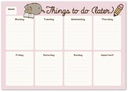 Weekly Planner Notepad A4 Pusheen Rose Collection