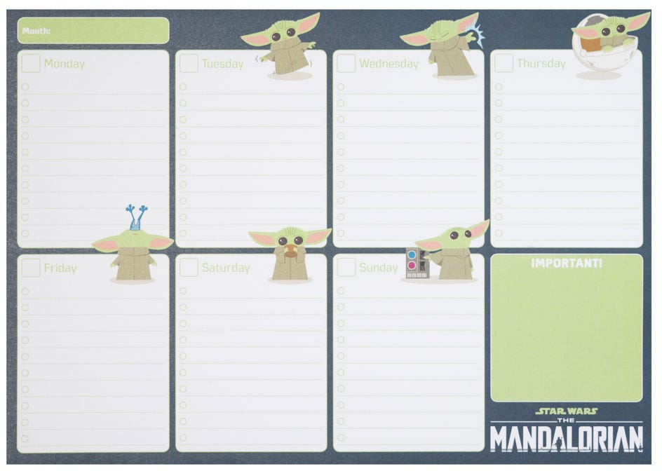 Weekly Planner Notepad A4 The Mandalorian