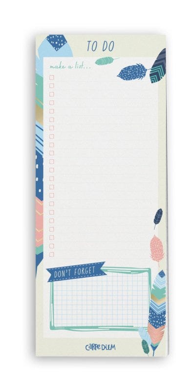 To Do List Magnetic, Feathers Carpe Diem