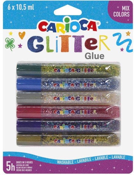 CARIOCA Glitter Glue bl. 6 X 10,5ml Mix