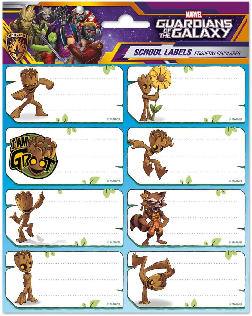 MARVEL GROOT SELF-ADHESIVE LABELS